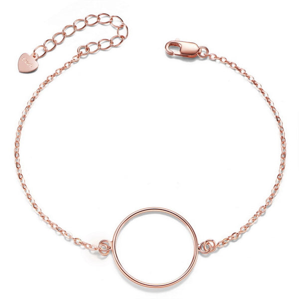 Bracelet en Argent Sterling Shegrace Simple Design 925 avec Cercle - Or Rose