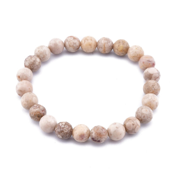 bracelet fête des mères extensible en perles de maifanite (maifan)