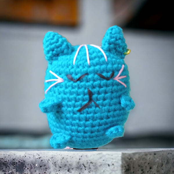 Amigurumi Chat Stylisé au Crochet - Modèle Unique - 17 cm x 14 cm - Fait Main