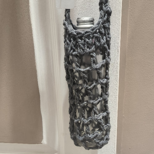 Pochette de Téléphone en Corde Crochet - Gris Foncé