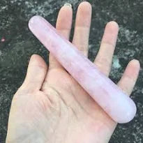 Bâton de Massage en quartz rose de Qualité A (110 mm)